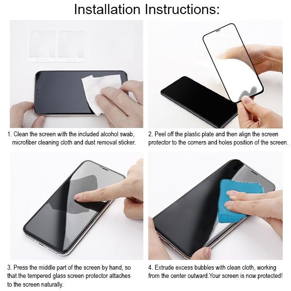 MyBat Full - screen Coverage Tempered Glass Screen Protector (Cellular Dust Prevention For Receiver) for Apple iPhone 8/7 - BlackMyBat Pro