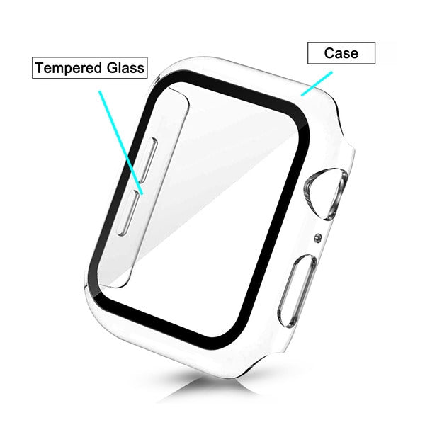 MyBat Fusion Protector Case (with Tempered Glass Screen Protector) for Apple Watch Series 4 40mm/Watch SE (2022) 40mm / Watch SE 40mm - Transparent ClearMyBat Pro