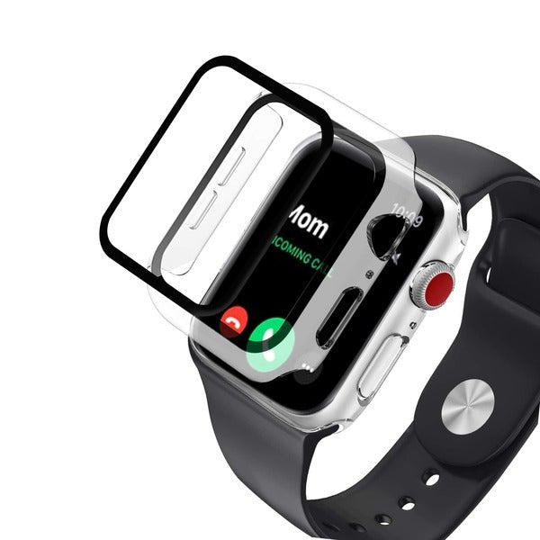 MyBat Fusion Protector Case (with Tempered Glass Screen Protector) for Apple Watch Series 4 40mm/Watch SE (2022) 40mm / Watch SE 40mm - Transparent ClearMyBat Pro