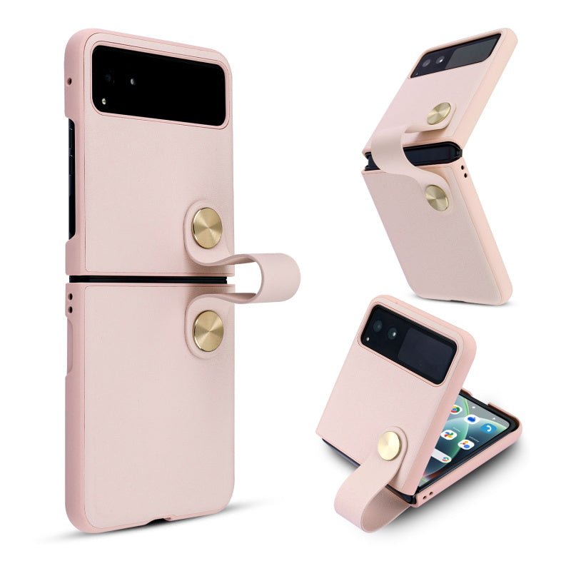 MyBat Leather Case with Lanyard for Motorola razr 40 (Pink)