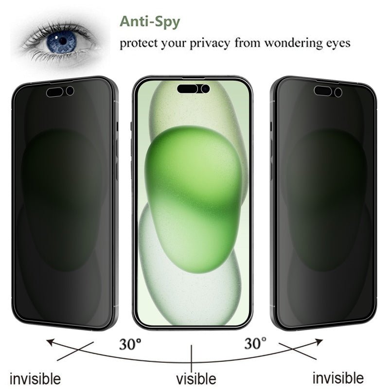 MyBat Privacy Tempered Glass Screen Protector (2.5D) for Apple iPhone 15 Plus (6.7) - ClearMyBat Pro