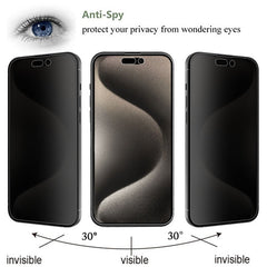 MyBat Privacy Tempered Glass Screen Protector (2.5D) for Apple iPhone 15 Pro Max (6.7) - CleariPhone 15 Pro Max