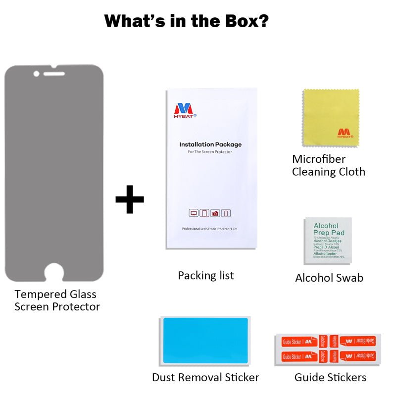 MyBat Privacy Tempered Glass Screen Protector (2.5D) for Apple iPhone 8 Plus/7 Plus - Transparent SmokeMyBat Pro