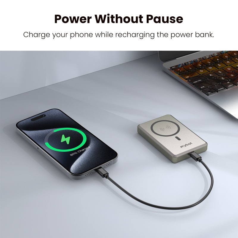 MyBat Pro 10000mAh SNAP + GO SLEEK Magnetic Wireless Power BankMyBat Pro