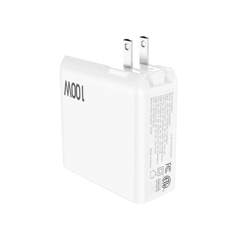 MyBat Pro 100W GaN 4 - Port Foldable Wall Charger (ETL Certified) - WhiteMybat Pro