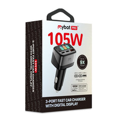 MyBat Pro 105W 3 - Port Fast Car Charger with Digital DisplayMyBat Pro