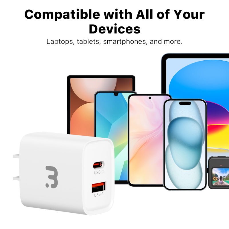 MyBat Pro 20W GaN Dual - Port Wall Charger – WhiteMyBat Pro