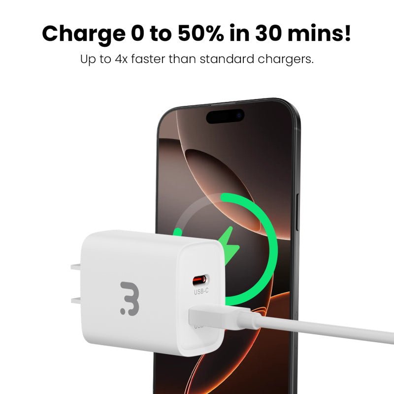 MyBat Pro 20W GaN Dual - Port Wall Charger – WhiteMyBat Pro