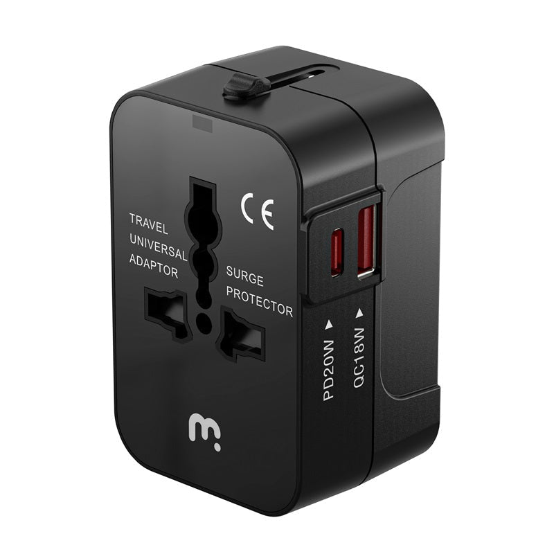 MyBat Pro 20W PD Dual - Port Universal Travel Adapter - US/UK/EU/AU - BlackMyBat Pro