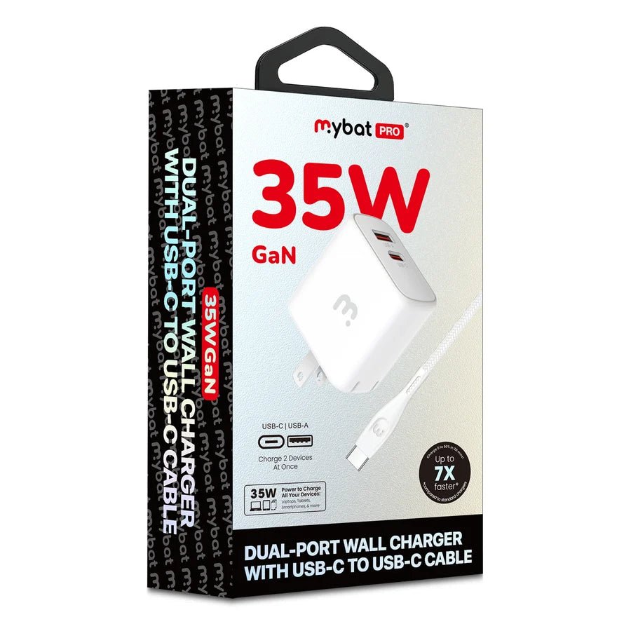 MyBat Pro 35W Dual-Port Wall Charger w/ USB-C to USB-C CableMyBat Pro
