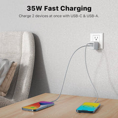 MyBat Pro 35W GaN Dual - Port Wall Charger – WhiteMybat Pro