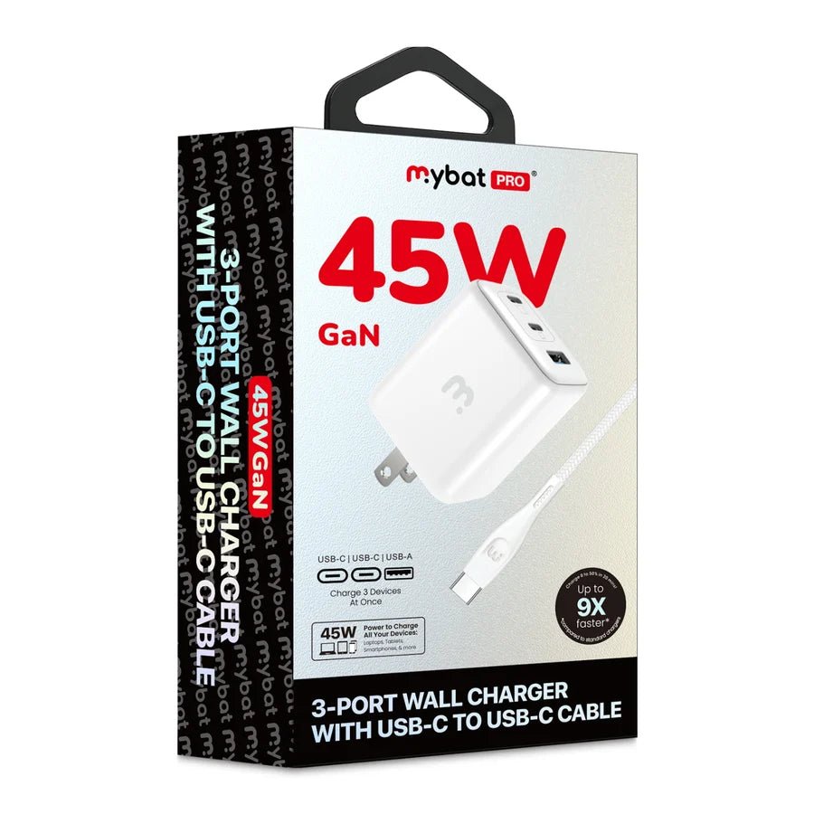 MyBat Pro 45W 3-Port Wall Charger w/ USB-C to USB-C CableMyBat Pro