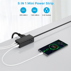 MyBat Pro 5 - in - 1 30W USB Power Strip - BlackMyBat Pro