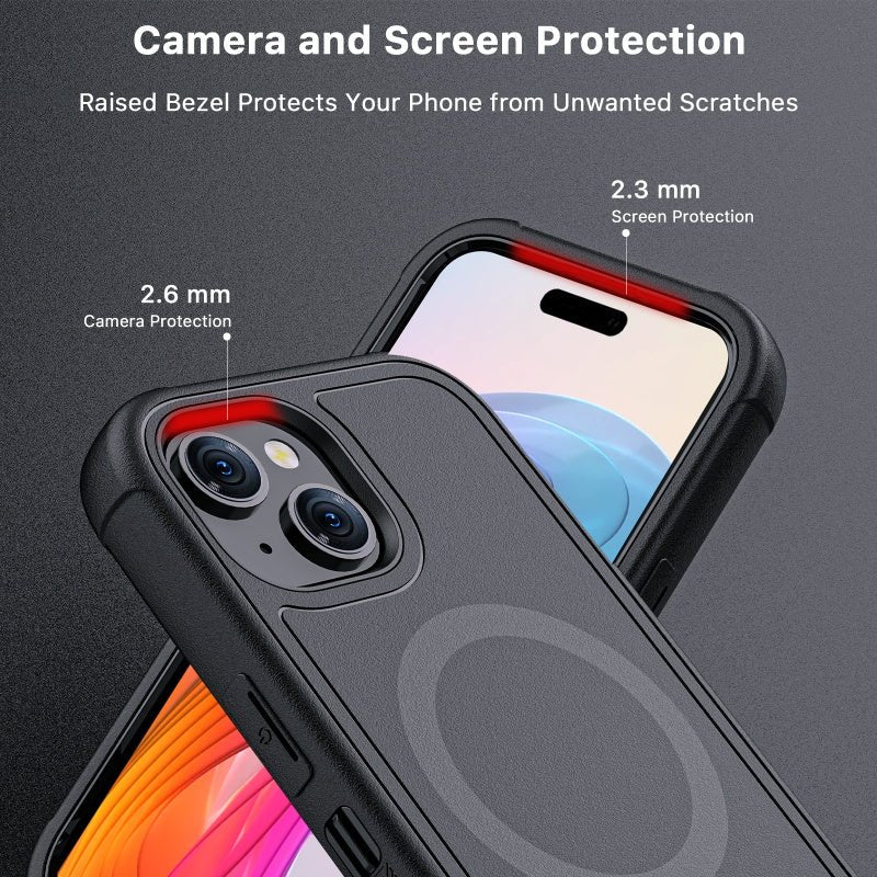 MyBat Pro Antimicrobial Maverick Series w/ MagSafe Case with Holster and Tempered Glass for Apple iPhone 15 Plus (6.7)iPhone 15 Plus