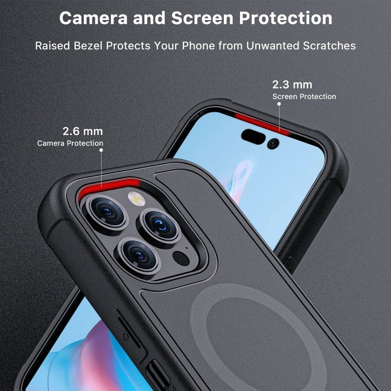 MyBat Pro Antimicrobial Maverick Series w/ MagSafe Case with Holster and Tempered Glass for Apple iPhone 15 Pro (6.1)iPhone 15 Pro