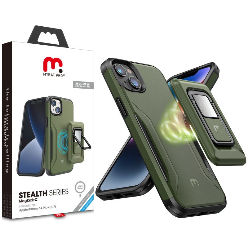 MyBat Pro Antimicrobial Stealth Series MagKick for Apple iPhone 14 Plus (6.7) - Army Green / Black