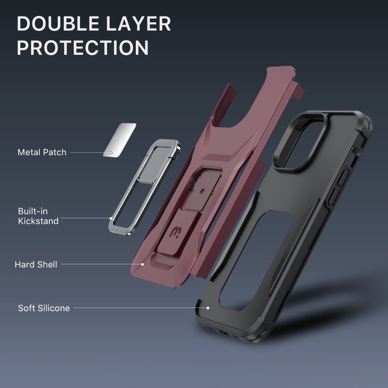 MyBat Pro Antimicrobial Stealth Series (with Stand) for Apple iPhone 14 Pro (6.1)iPhone 14 Pro