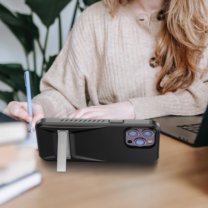 MyBat Pro Beyonder Series Case with Tempered Glass with Kickstand for Apple iPhone 14 Pro Max (6.7)iPhone 14 Pro Max