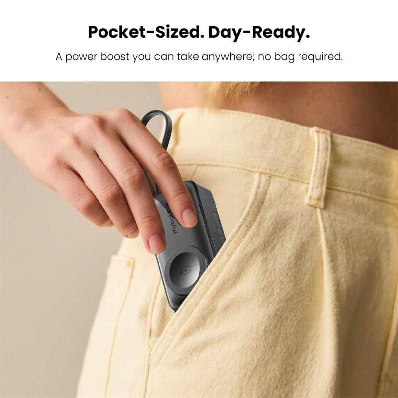 MyBat Pro Capsule 3 - in - 1 Power Bank with Apple Watch Charger, Built - In Cables + Kickstand - 5000 mAhMyBat Pro