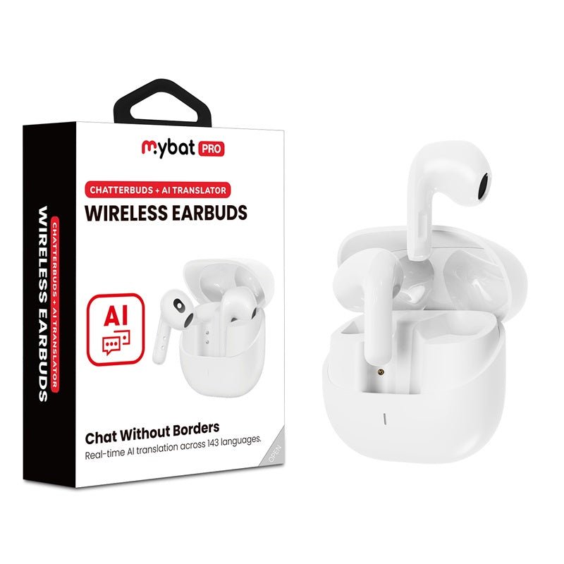 MyBat Pro ChatterBuds + AI Translator Wireless Earbuds – WhiteMyBat Pro