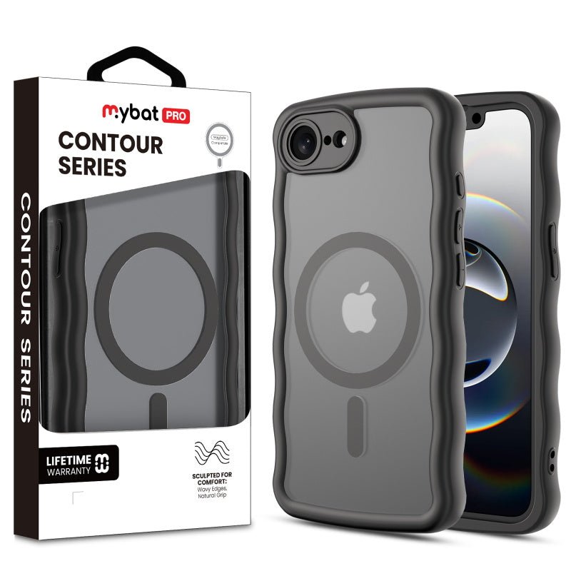 MyBat Pro Contour Series MagSafe Wavy Matte Case for Apple iPhone 17e / 16e - BlackMybat Pro