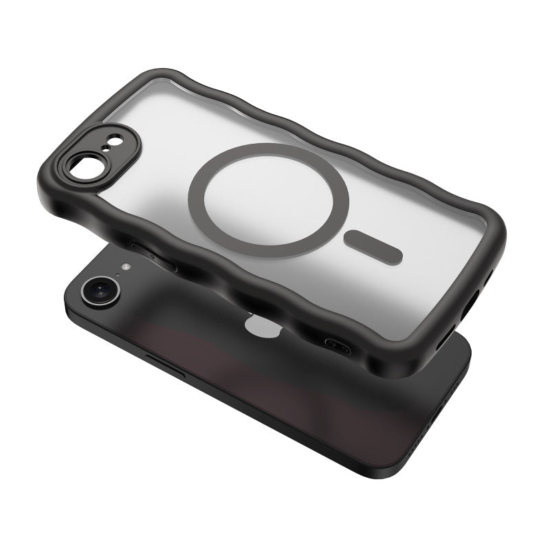 MyBat Pro Contour Series MagSafe Wavy Matte Case for Apple iPhone 17e / 16e - BlackMybat Pro