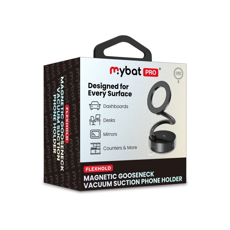 MyBat Pro FlexHold Magnetic Gooseneck Vacuum Suction Phone Holder - BlackMybat Pro
