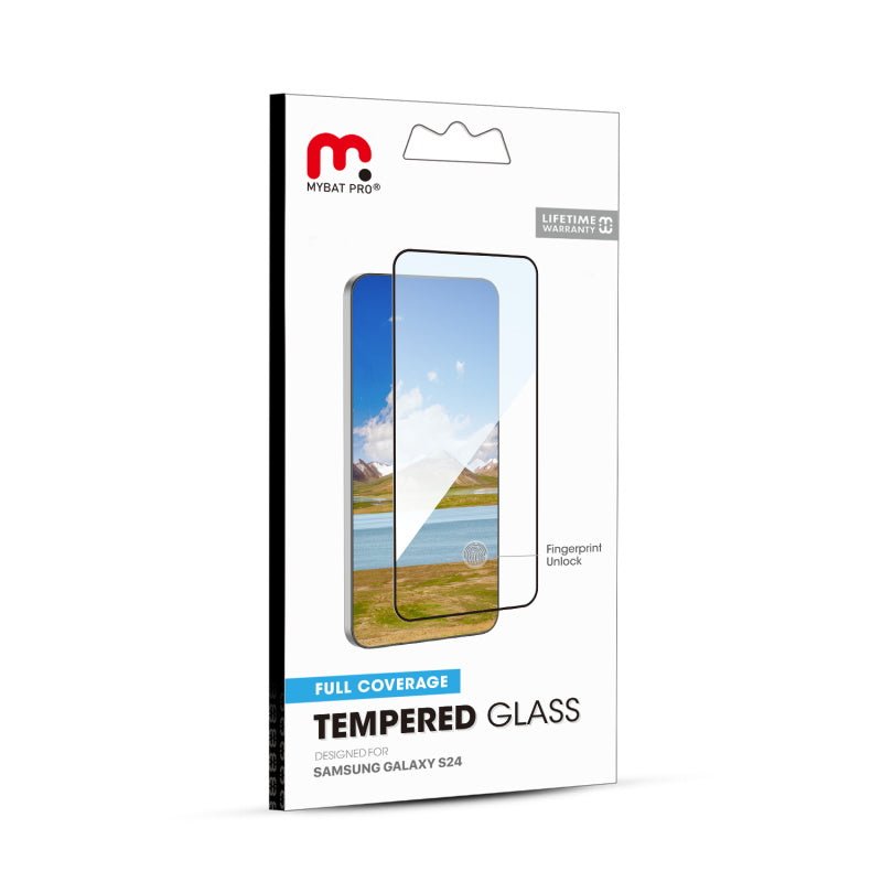 MyBat Pro Full Coverage Tempered Glass Screen Protector (Fingerprint Unlock) for Samsung Galaxy S24Galaxy S24