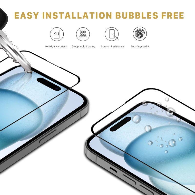 MyBat Pro Full Coverage Tempered Glass Screen Protector for Apple iPhone 15 (6.1)iPhone 15