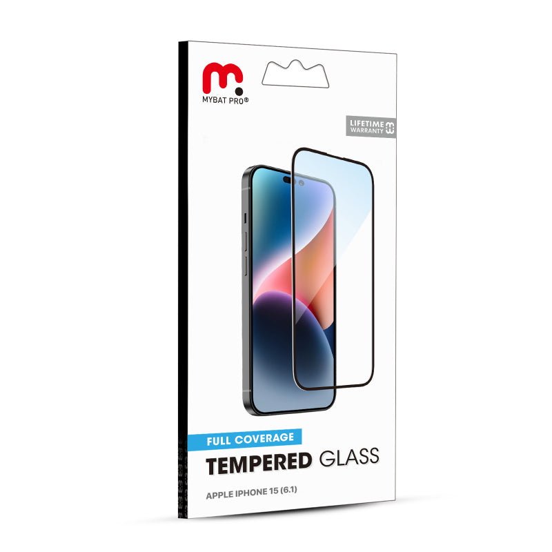 MyBat Pro Full Coverage Tempered Glass Screen Protector for Apple iPhone 15 (6.1)iPhone 15