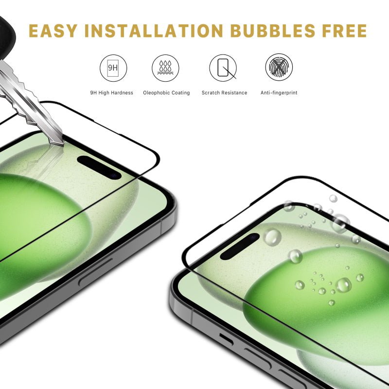 MyBat Pro Full Coverage Tempered Glass Screen Protector for Apple iPhone 15 PlusiPhone 15 Plus