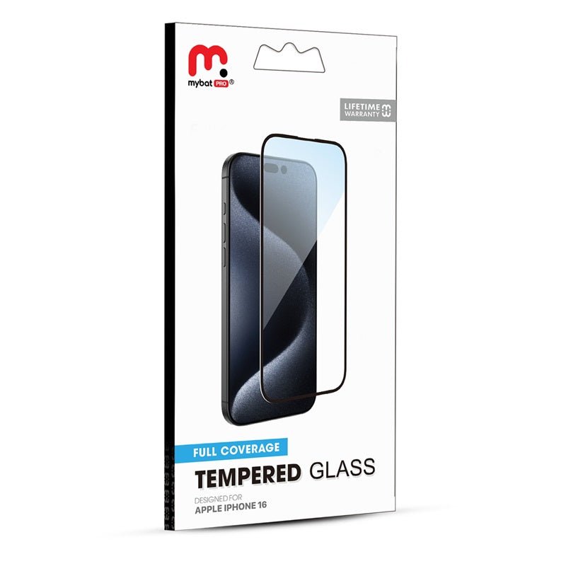 MyBat Pro Full Coverage Tempered Glass Screen Protector for Apple iPhone 16iPhone 16