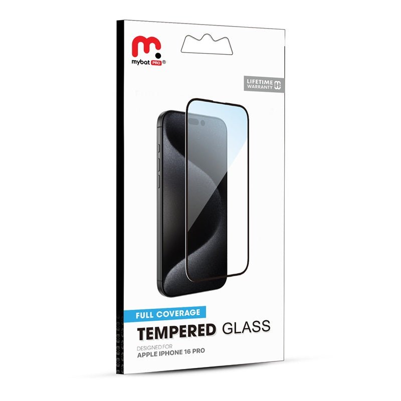 MyBat Pro Full Coverage Tempered Glass Screen Protector for Apple iPhone 16 ProiPhone 16 Pro