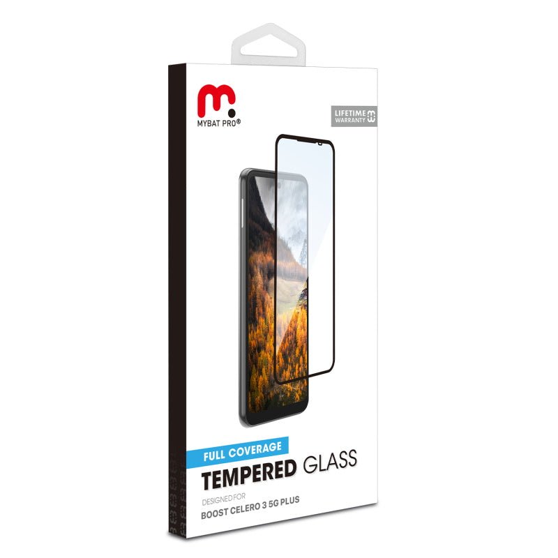 MyBat Pro Full Coverage Tempered Glass Screen Protector for Boost Celero 5G Plus (2024) - BlackCelero 5G Plus