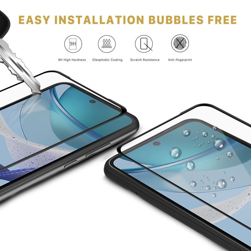 MyBat Pro Full Coverage Tempered Glass Screen Protector for Motorola Moto G 5G (2023) - BlackMyBat Pro