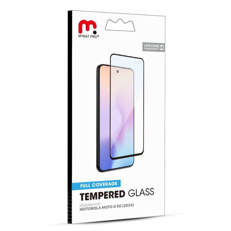 MyBat Pro Full Coverage Tempered Glass Screen Protector for Motorola Moto G 5G (2024) - BlackMoto G 5G 2024