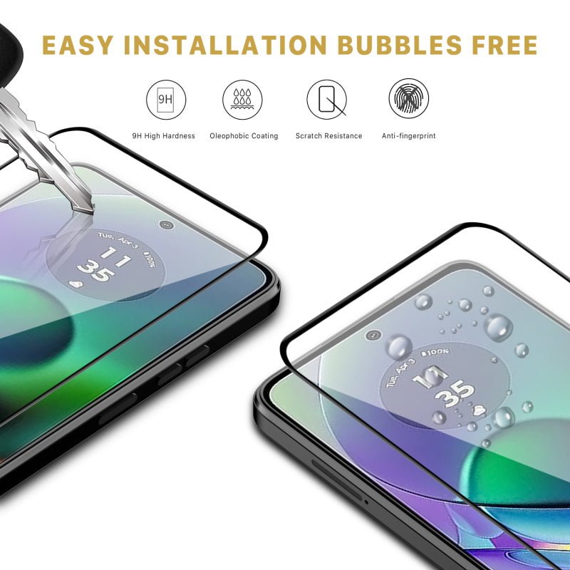 MyBat Pro Full Coverage Tempered Glass Screen Protector for Motorola Moto G Play 4G (2024) - BlackMoto G Play 4G 2024
