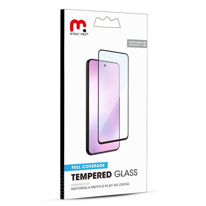 MyBat Pro Full Coverage Tempered Glass Screen Protector for Motorola Moto G Play 4G (2024) - BlackMoto G Play 4G 2024