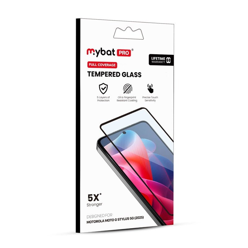 MyBat Pro Full Coverage Tempered Glass Screen Protector for Motorola Moto G Stylus 5G (2025) - BlackMyBat Pro