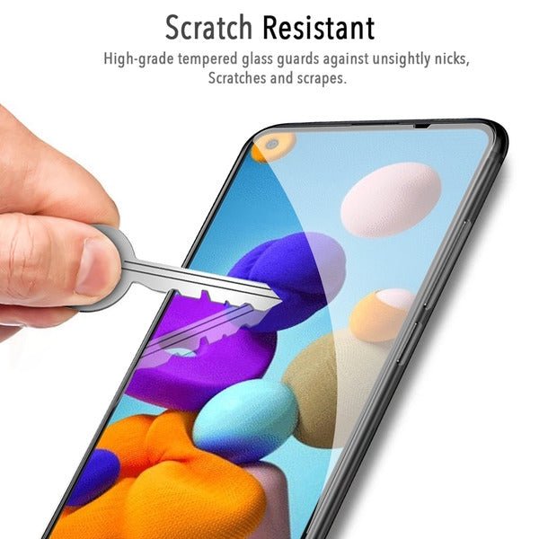 MyBat Pro Full Coverage Tempered Glass Screen Protector for Samsung Galaxy A21 - Clear