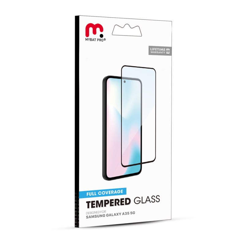 MyBat Pro Full Coverage Tempered Glass Screen Protector for Samsung Galaxy A35 5G - Black