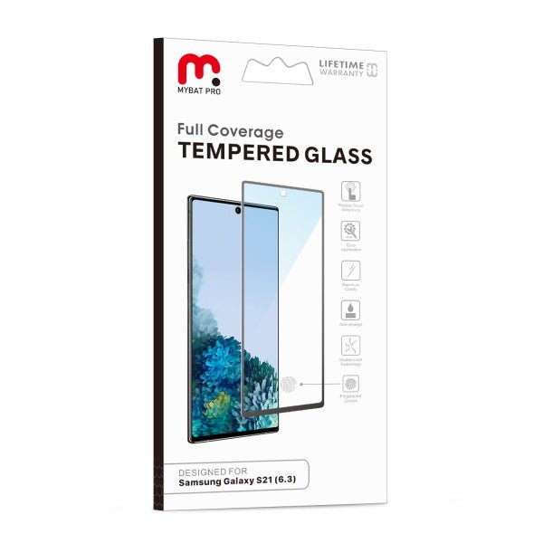 MyBat Pro Full Coverage Tempered Glass Screen Protector w/ Fingerprint Unlock for Samsung Galaxy S21 - Clear