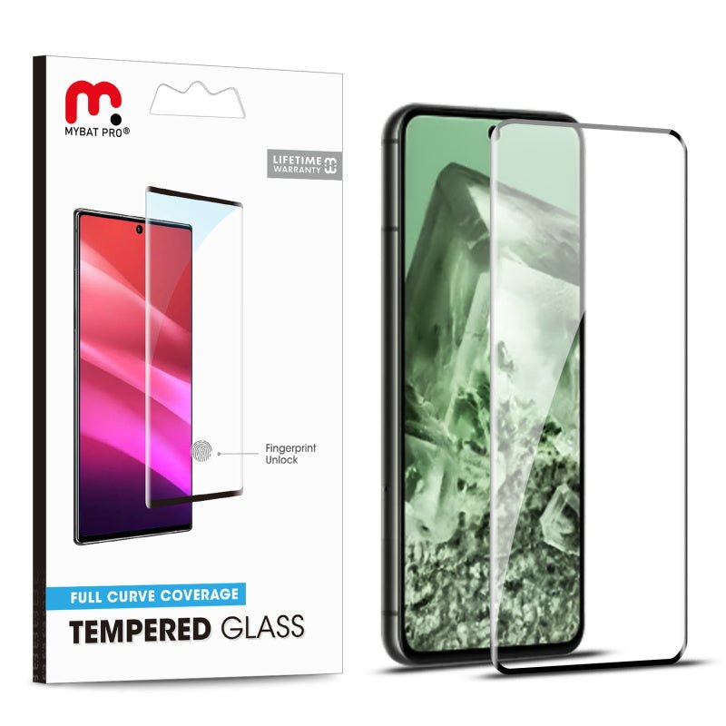 MyBat Pro Full Curve Coverage Tempered Glass Screen Protector for Google Pixel 8 - BlackGoogle Pixel 8