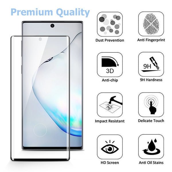 MyBat Pro Full Curve Coverage Tempered Glass Screen Protector for Samsung Galaxy Note 10 (6.3) - Clear