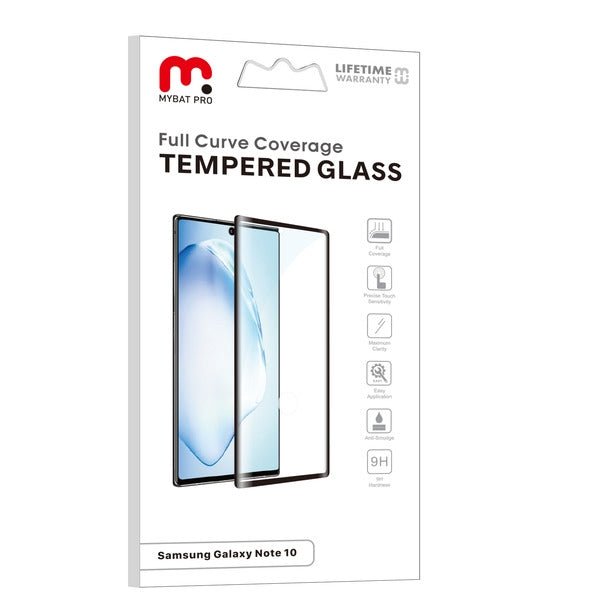 MyBat Pro Full Curve Coverage Tempered Glass Screen Protector for Samsung Galaxy Note 10 (6.3) - Clear
