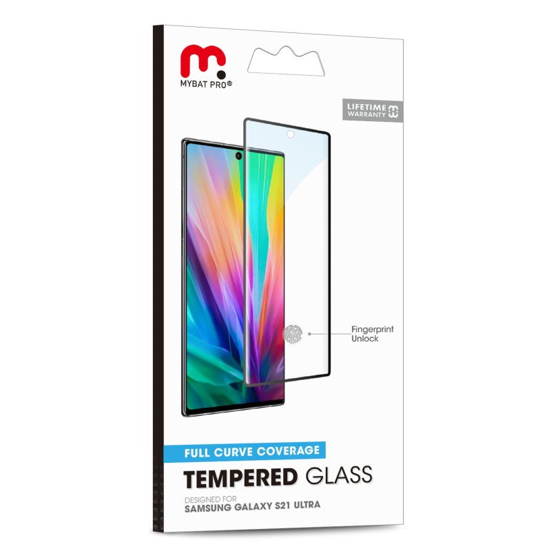 MyBat Pro Full Curve Coverage Tempered Glass Screen Protector for Samsung Galaxy S21 Ultra - Clear