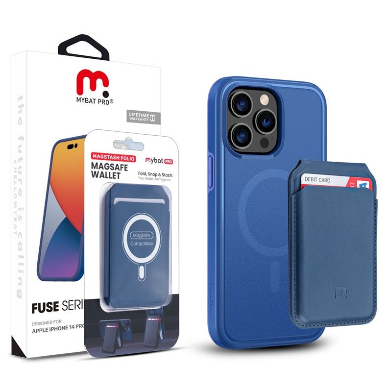 MyBat Pro Fuse Series Case Bundle + MagStash Wallet Folio for Apple iPhone 14 Pro Max (6.7)