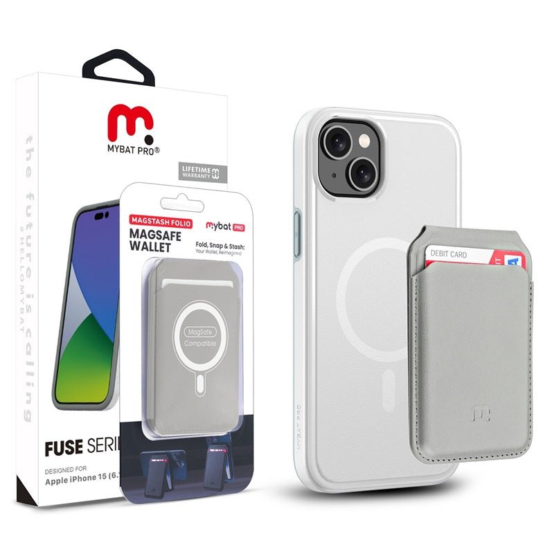 MyBat Pro Fuse Series Case Bundle + MagStash Wallet Folio for Apple iPhone 15 (6.1)