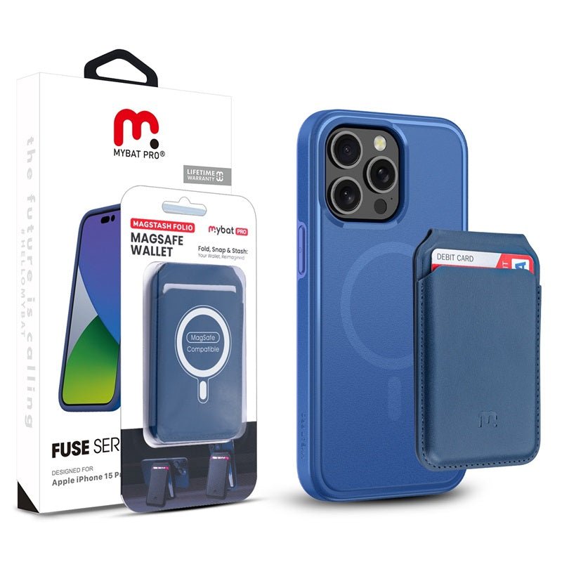 MyBat Pro Fuse Series Case Bundle + MagStash Wallet Folio for Apple iPhone 15 Pro (6.1)iPhone 15 Pro