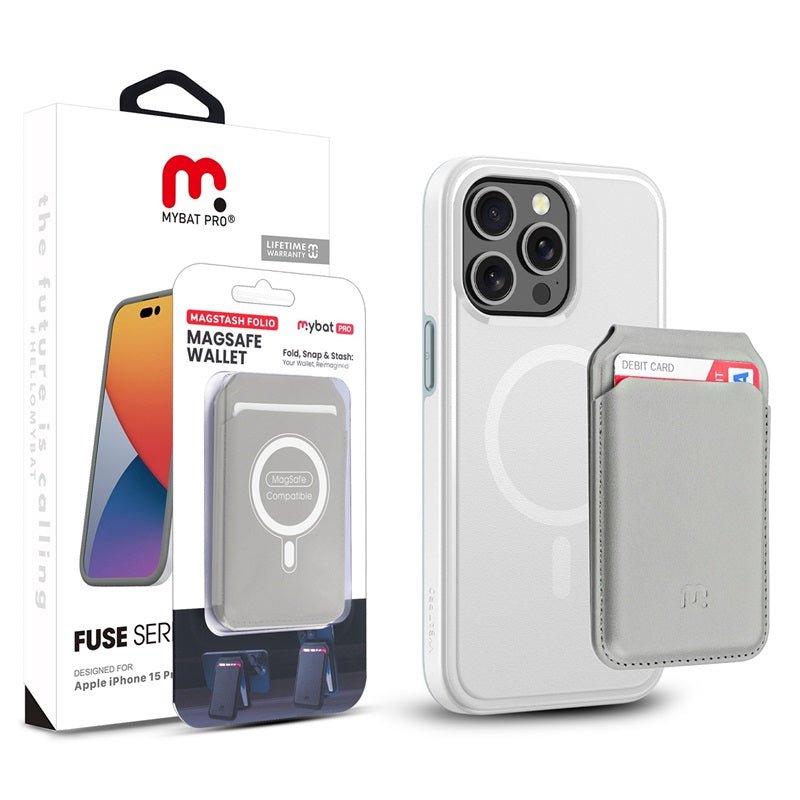 MyBat Pro Fuse Series Case Bundle + MagStash Wallet Folio for Apple iPhone 15 Pro Max (6.7)